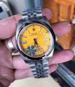 Rolex Oyster Perpetual Watch 41MM Yellow Face Jubilee Band